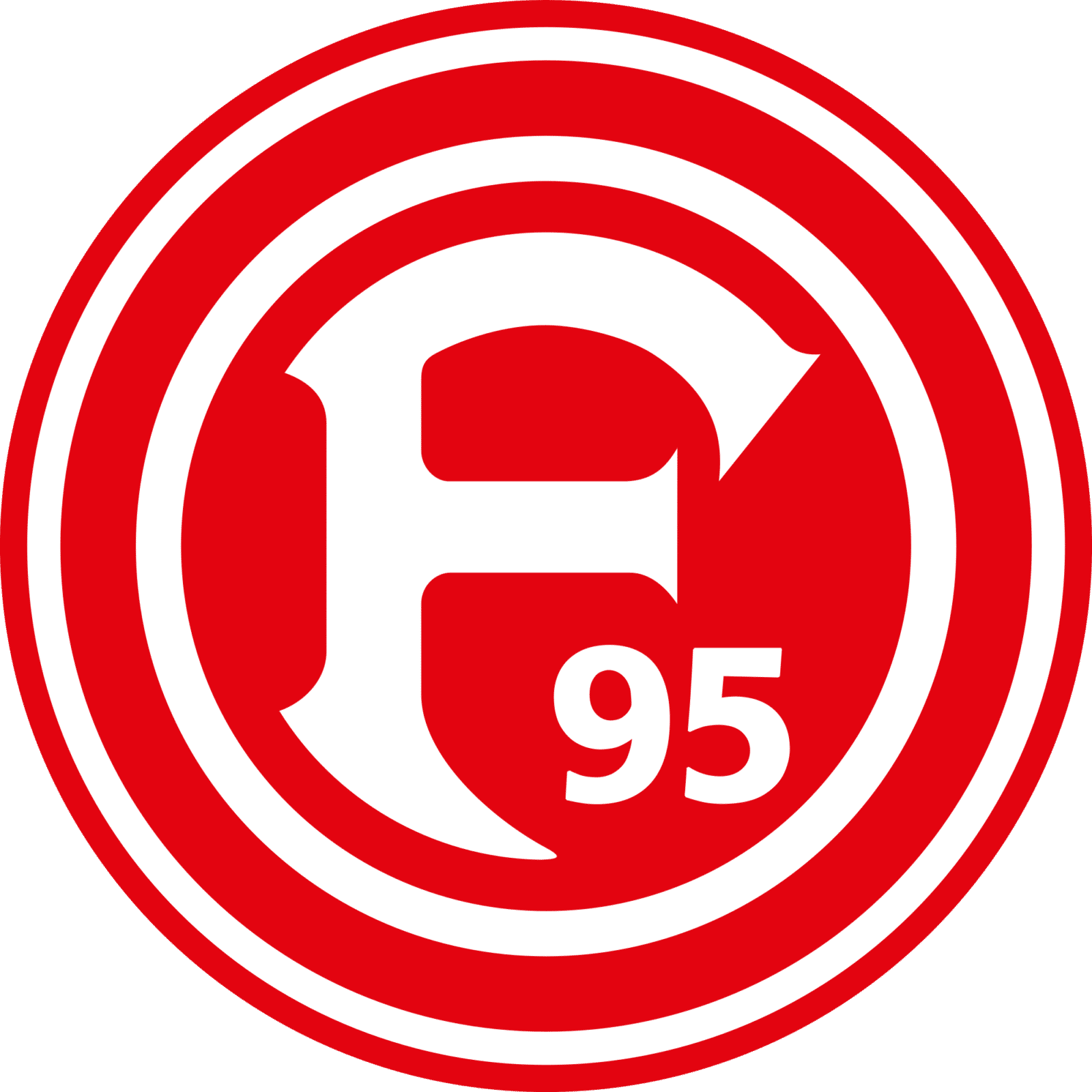 Rot-weißes Logo mit großem F und der Zahl 95 in der Mitte.