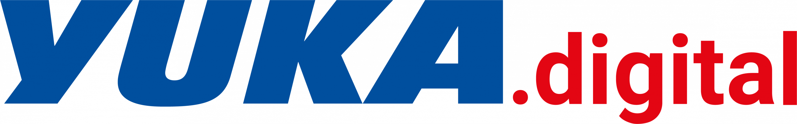 Logo der YUKA.digital in blau und rot auf weißem Hintergrund.