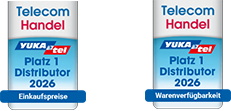 Telecom Handel: YUKAtec als Platz 1 Distributor 2026 für Einkaufspreise und Warenverfügbarkeit ausgezeichnet.